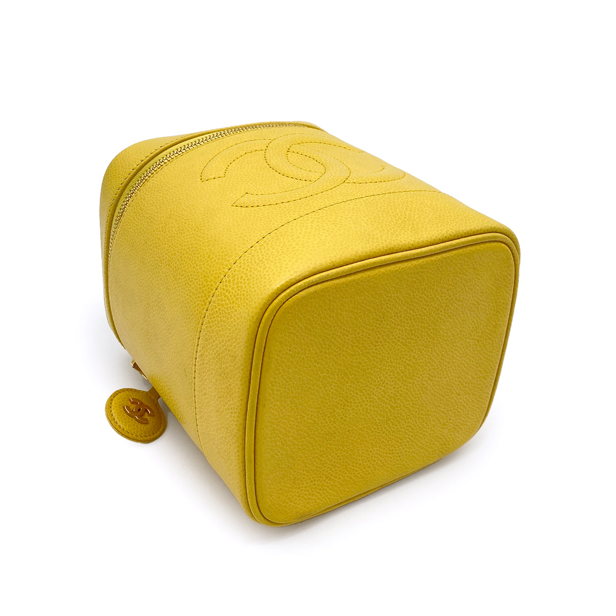 Luxury Promise Japan CHANEL VINTAGE VANITY HAND BAG YELLOW CAVIAR SKIN 90254702