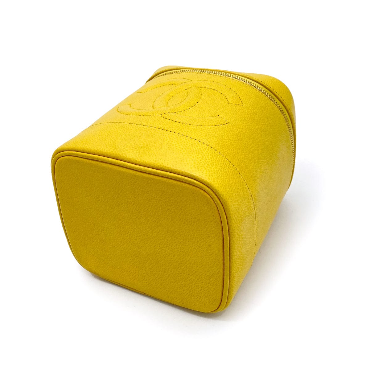 Luxury Promise Japan CHANEL VINTAGE VANITY HAND BAG YELLOW CAVIAR SKIN 90254702