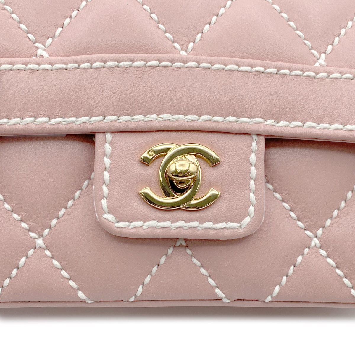 Luxury Promise Japan CHANEL VINTAGE WILDSTITCH HAND BAG PINK LAMB SKIN 90224533