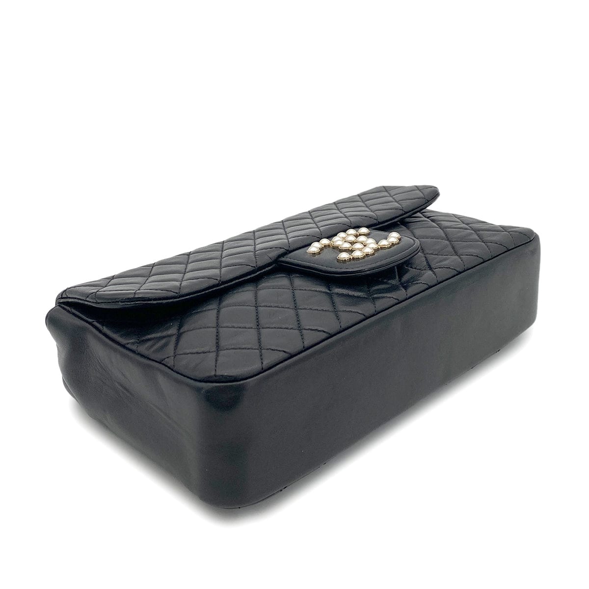 Luxury Promise Japan CHANEL WESTMINSTER CHAIN SHOULDER BAG FAKE PEARL BLACK LAMB SKIN 90261575