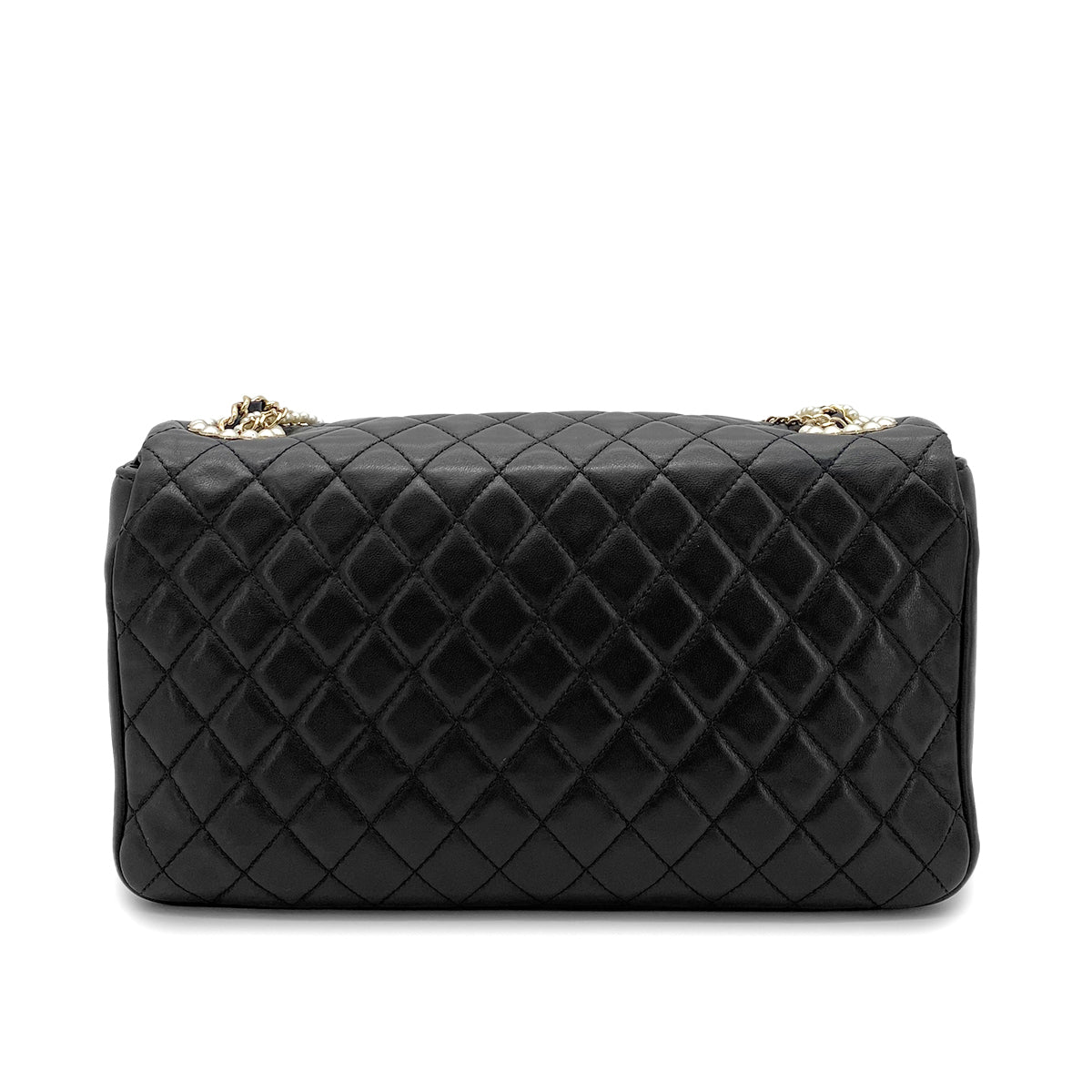Luxury Promise Japan CHANEL WESTMINSTER CHAIN SHOULDER BAG FAUX PEARL BLACK LAMB SKIN 90261575