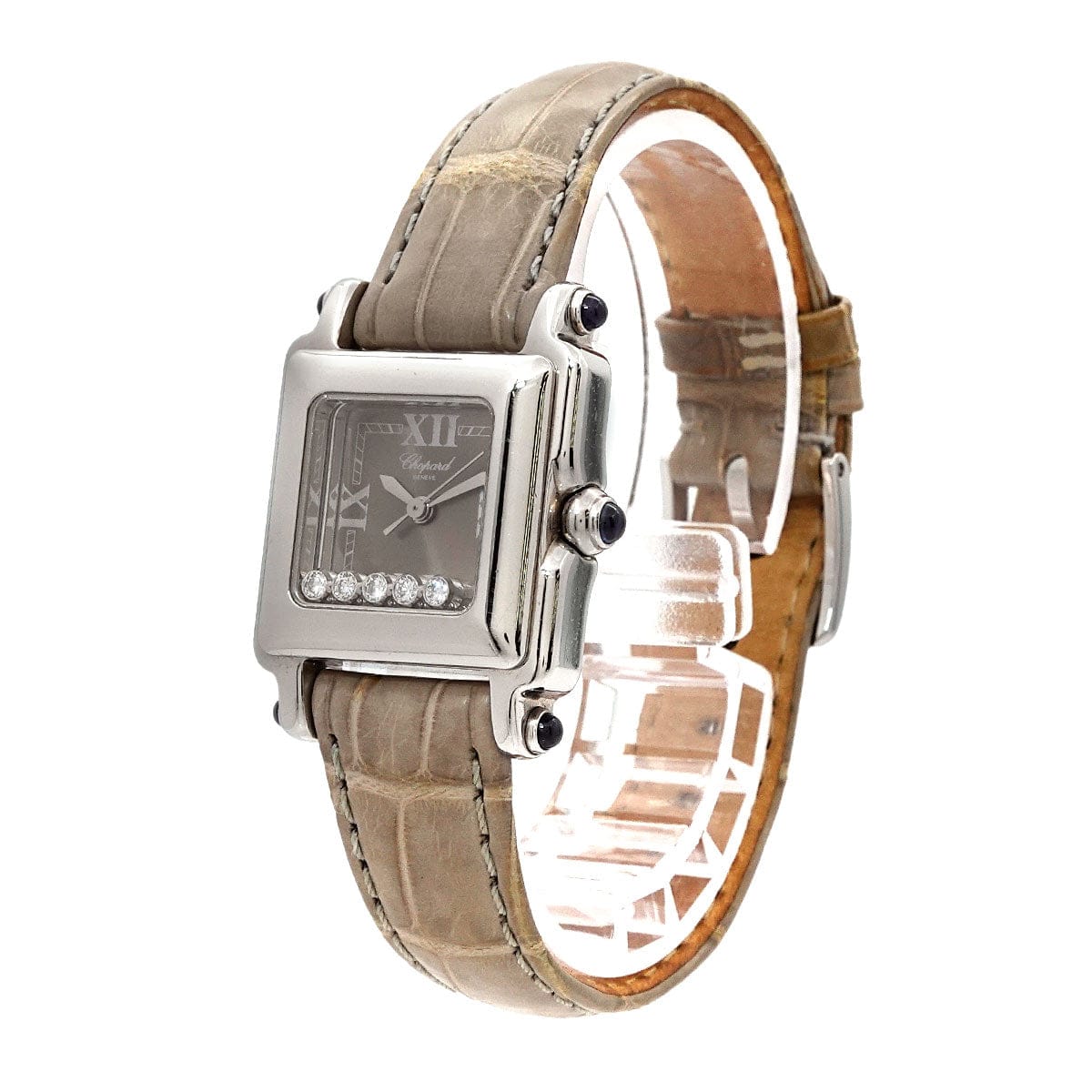 Luxury Promise Japan Chopard Happy Sport 27/8892-23 Women's Watch with 5 Moving Diamonds, Gray Quartz Movement, 90278760