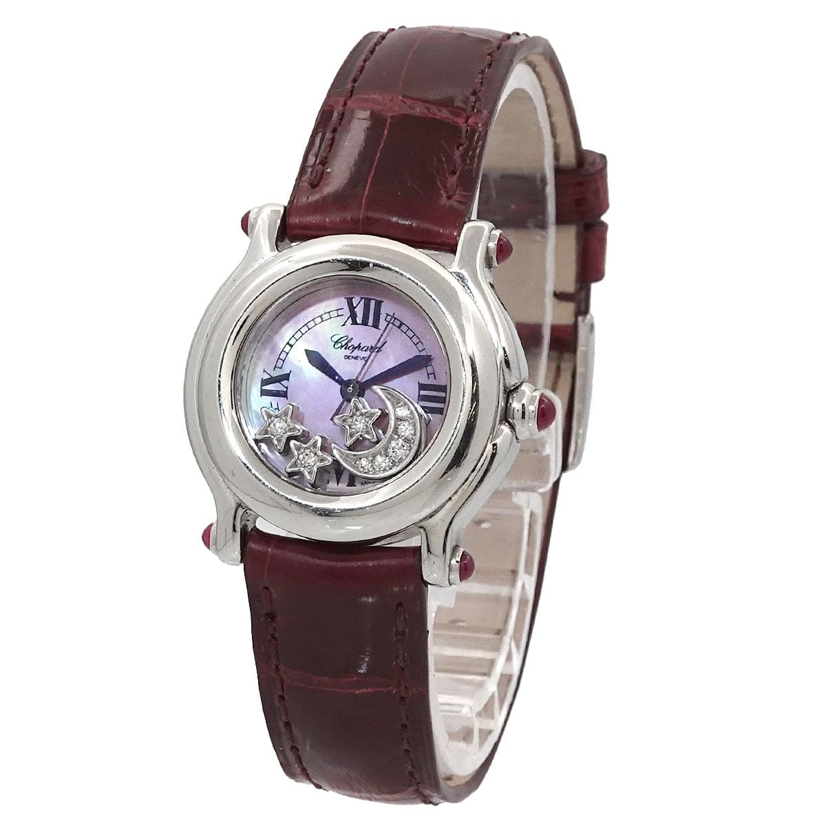 Luxury Promise Japan Chopard Happy Sports 27 8245 21 Women's Diamond Moon Star Pink Shell Quartz Watch (90302607)