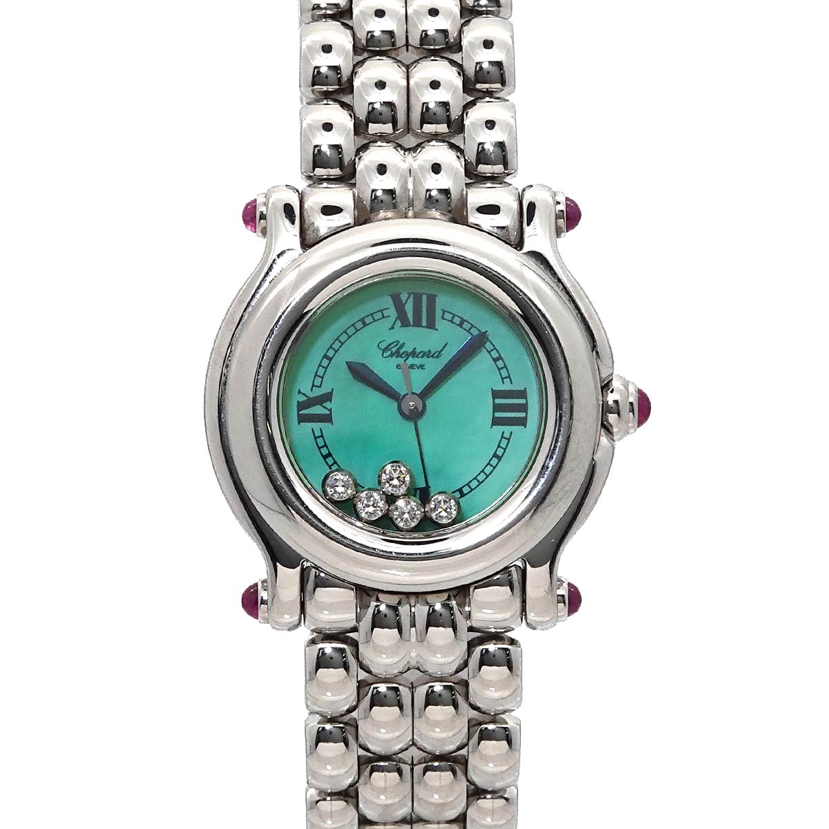 Luxury Promise Japan Chopard Happy Sports 27/8250-42 Women's Watch with 5 Diamonds and Green Quartz Movement, 90288446