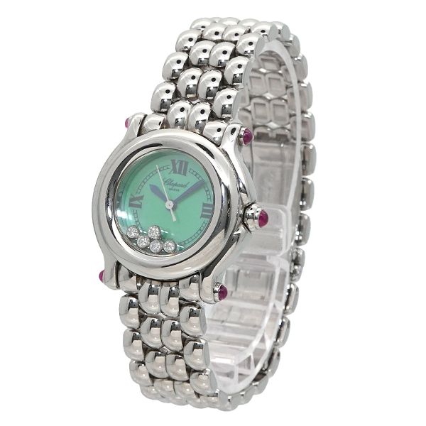 Luxury Promise Japan Chopard Happy Sports 27/8250-42 Women's Watch with 5 Diamonds and Green Quartz Movement, 90288446
