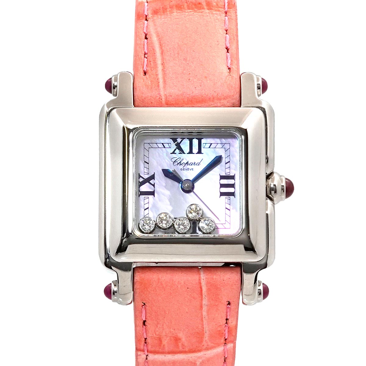 Luxury Promise Japan Chopard Happy Sports 27 8892 21 5P Diamond Women's Watch Pink Shell Quartz Movement Chopard Happy Sports 90273363