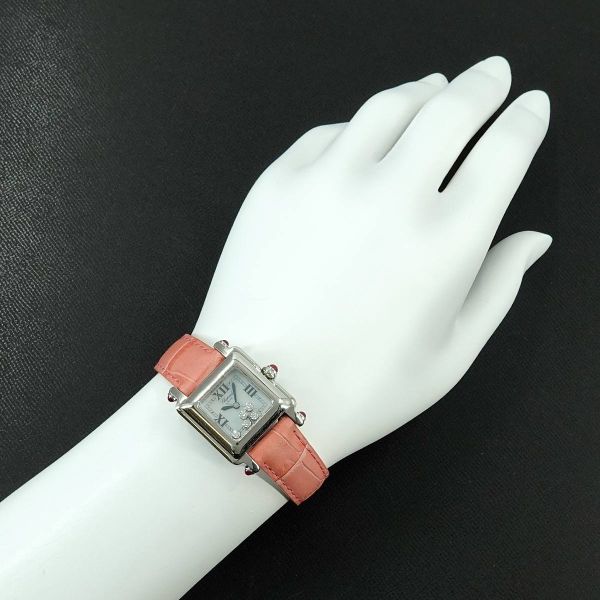 Luxury Promise Japan Chopard Happy Sports 27 8892 21 5P Diamond Women's Watch Pink Shell Quartz Movement Chopard Happy Sports 90273363