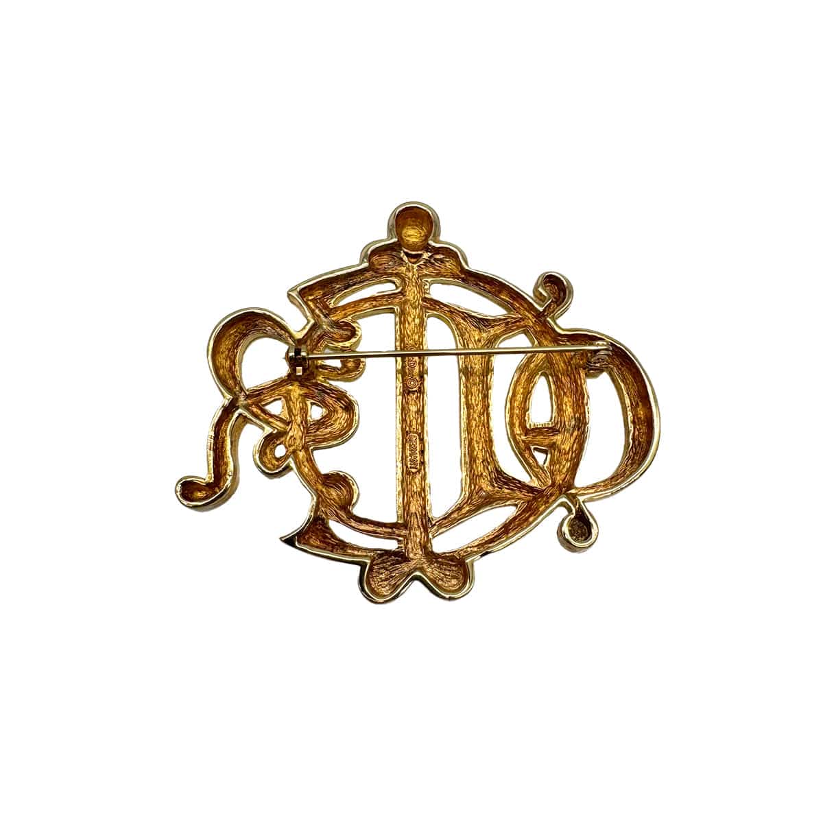 Luxury Promise Japan CHRISTIAN DIOR BROOCH EMBLEM LOGO GOLD ACCESSORY 90310285