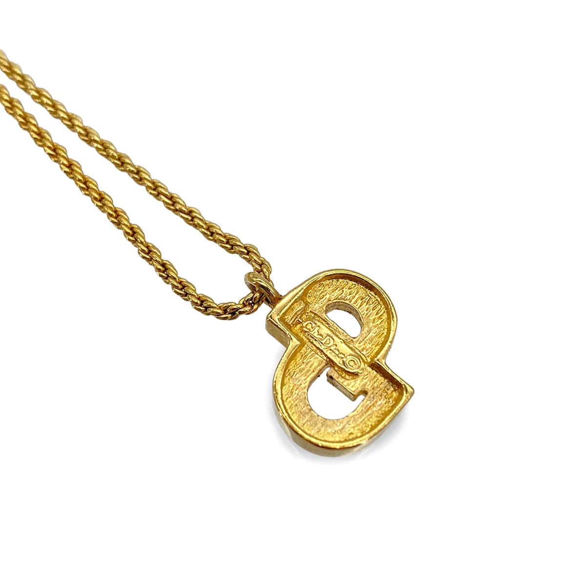 Luxury Promise Japan CHRISTIAN DIOR NECKLACE CD LOGO RHINESTONE GOLD ACCESSORY 90324648
