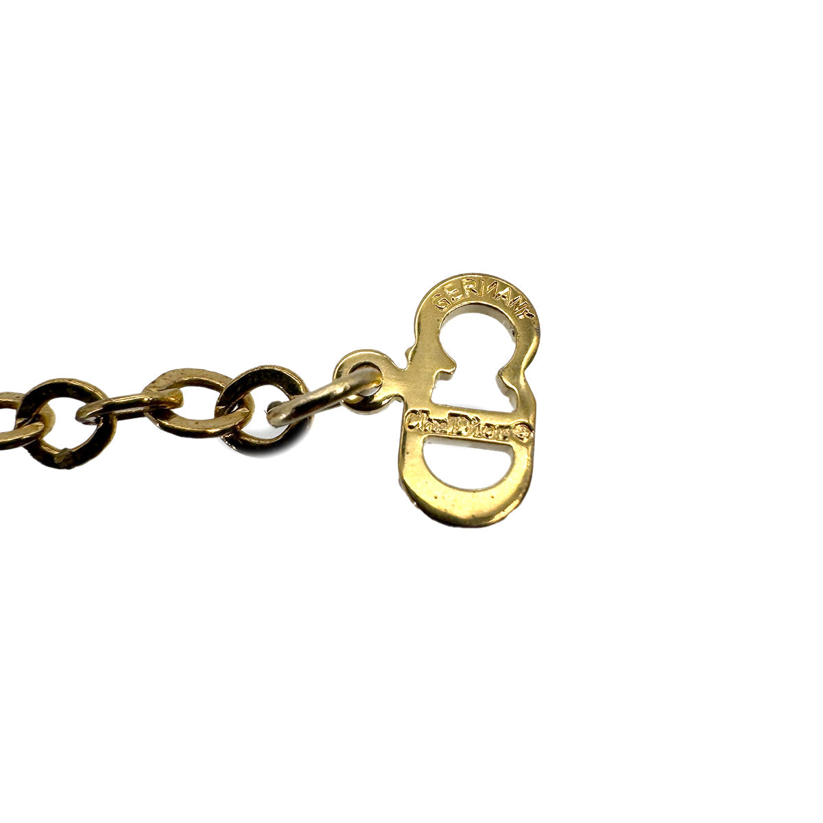 Luxury Promise Japan CHRISTIAN DIOR NECKLACE LOGO HEART RHINESTONE GOLD ACCESSORY 90299328