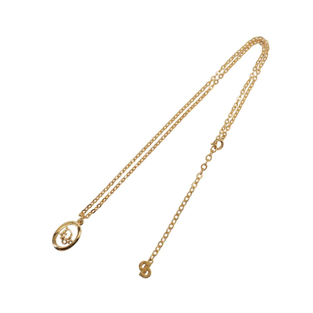 Luxury Promise Japan CHRISTIAN DIOR NECKLACE LOGO OVAL GOLD ACCESSORY 90323212