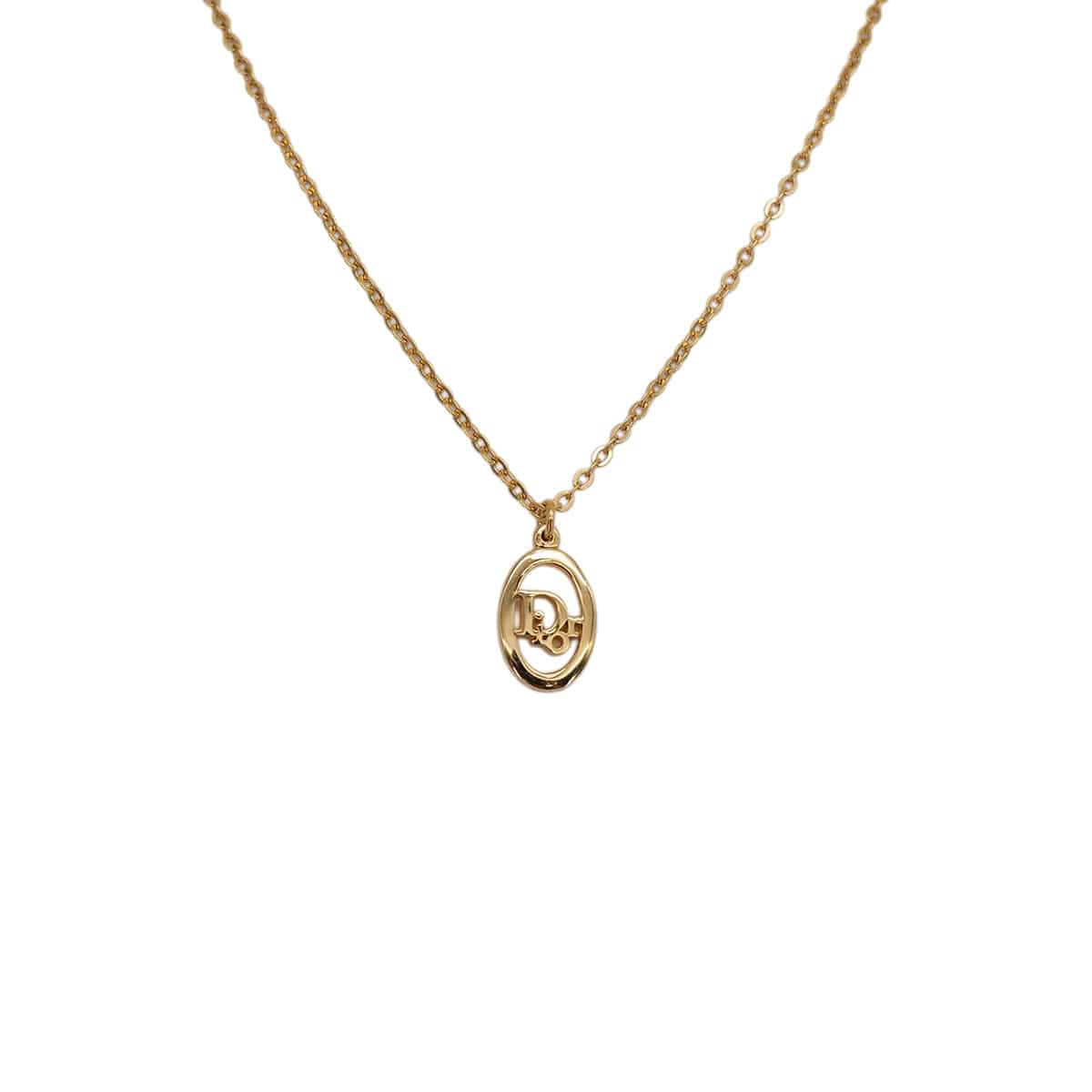Luxury Promise Japan CHRISTIAN DIOR NECKLACE LOGO OVAL GOLD ACCESSORY 90323217