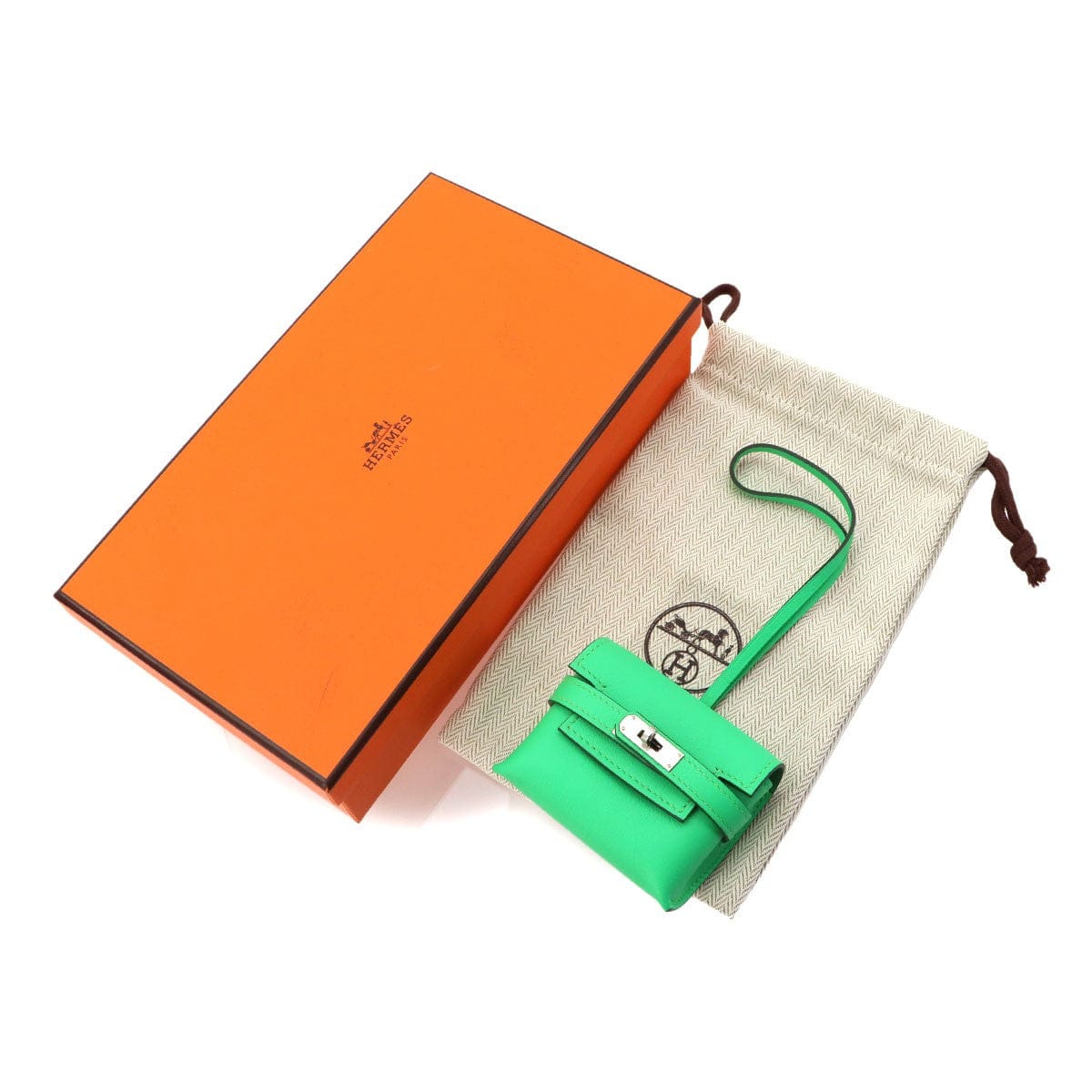 HERMES Kelly Festival Bag Charm Veau Swift Vert comics 903242751