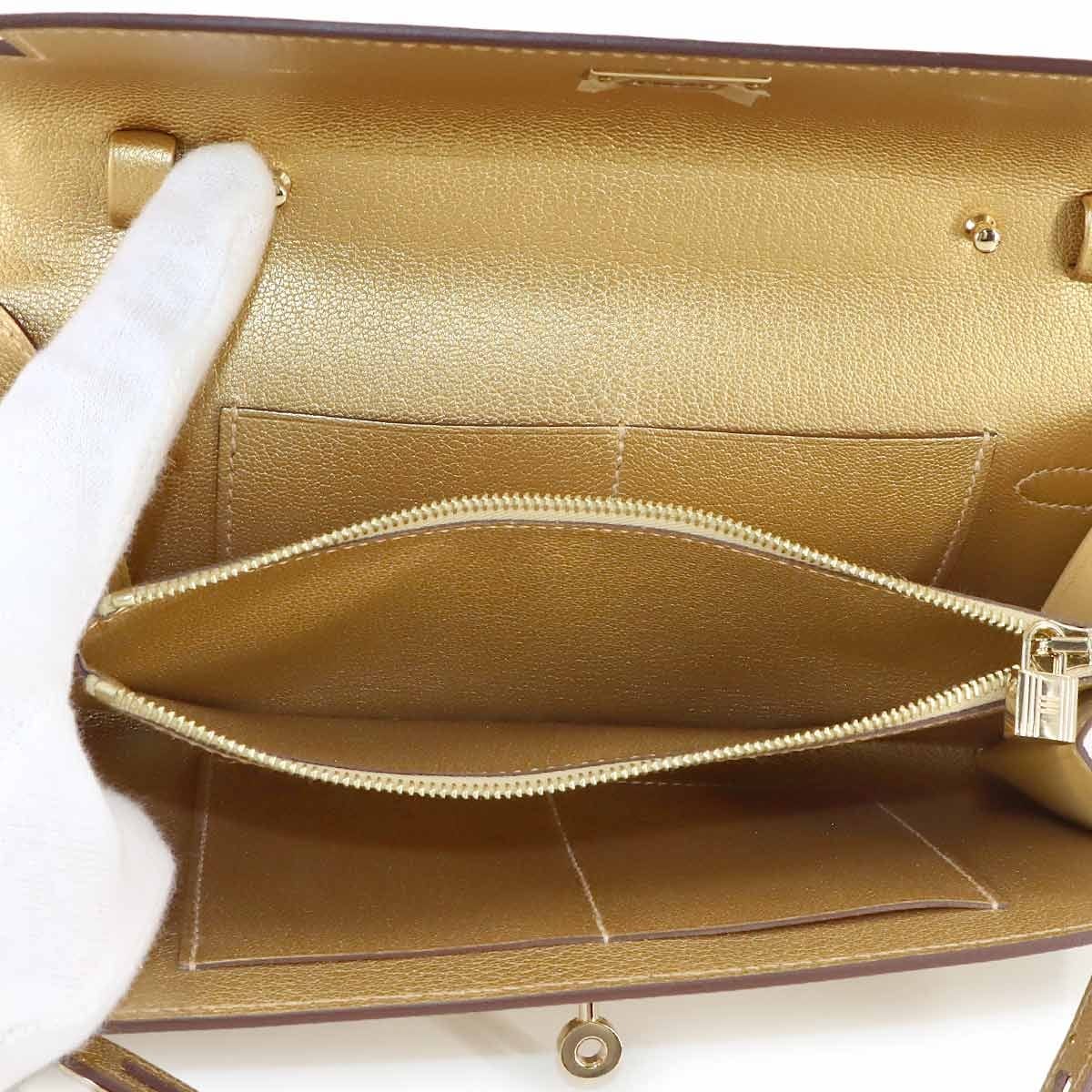 Luxury Promise Japan HERMES Kelly To Go Shoulder Wallet Chevre Chamkila Dore Purse 90320736