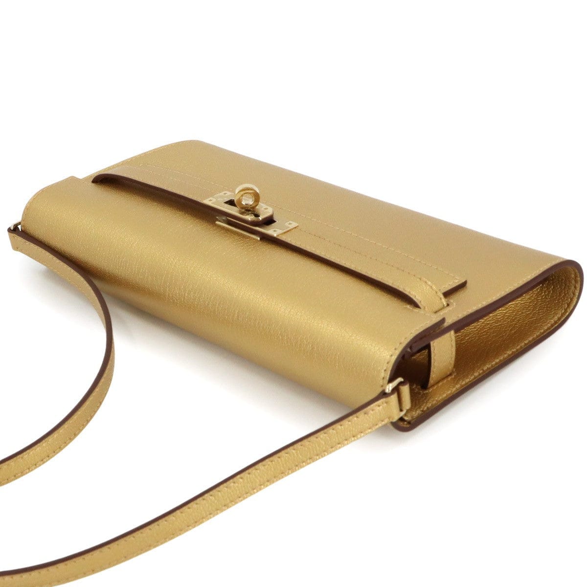 Luxury Promise Japan HERMES Kelly To Go Shoulder Wallet Chevre Chamkila Dore Purse 90320736