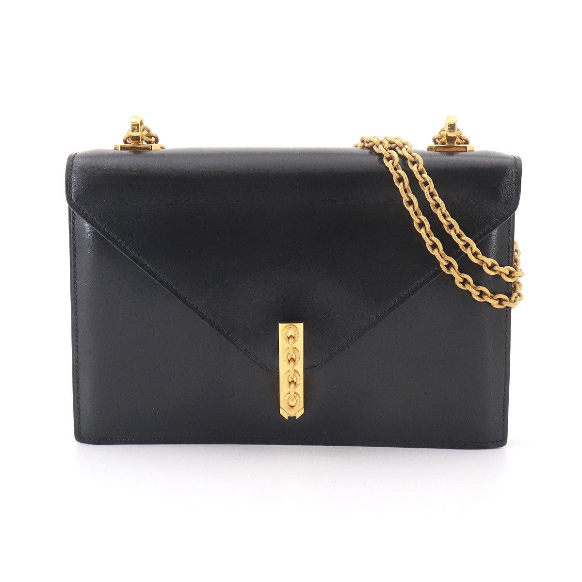 Luxury Promise Japan HERMES Alcazar Shoulder Bag Box Calf Leather Black Vintage Antique 90327338