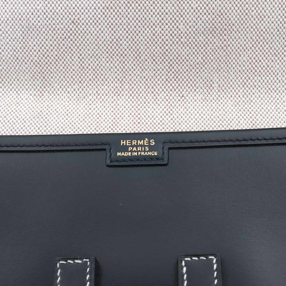 Luxury Promise Japan HERMES Jige PM Clutch Bag Box Calf Black Purse 90327263