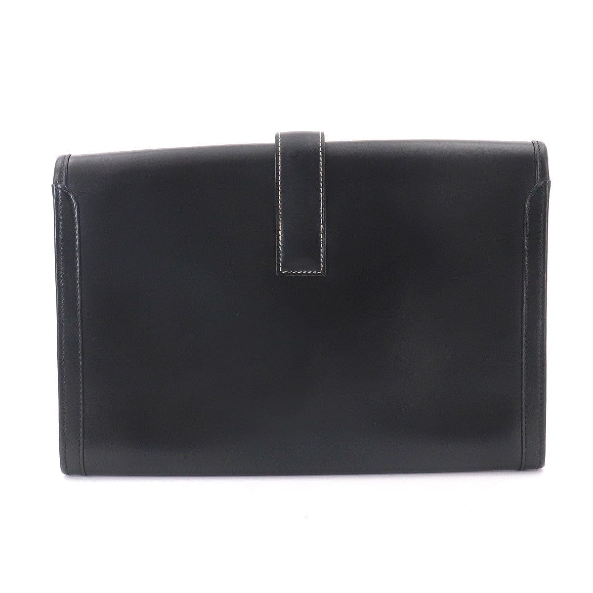 Luxury Promise Japan HERMES Jige PM Clutch Bag Box Calf Black Purse 90327263
