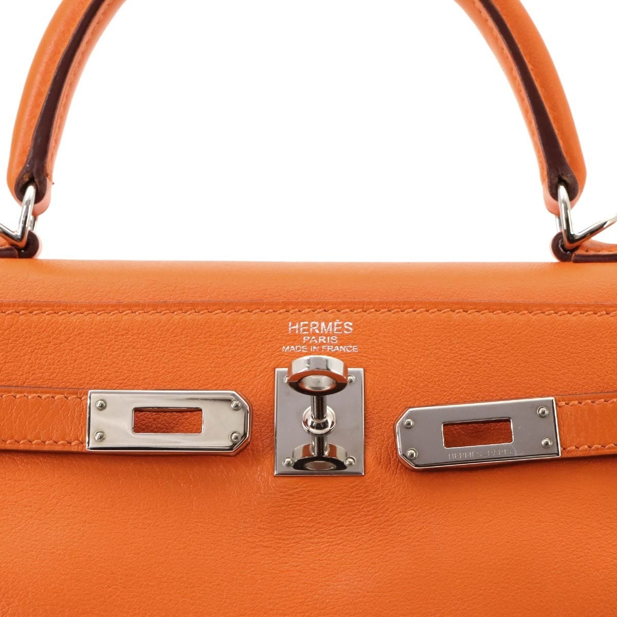 Luxury Promise Japan HERMES Kelly 25 Hand Shoulder Bag Veau Swift Orange Purse 90326064