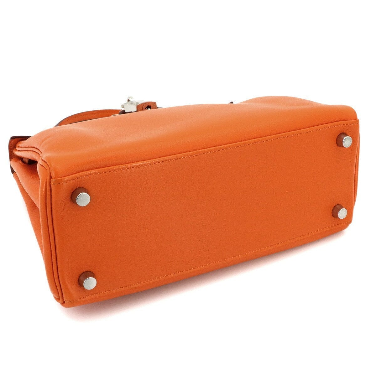Luxury Promise Japan HERMES Kelly 25 Hand Shoulder Bag Veau Swift Orange Purse 90326064