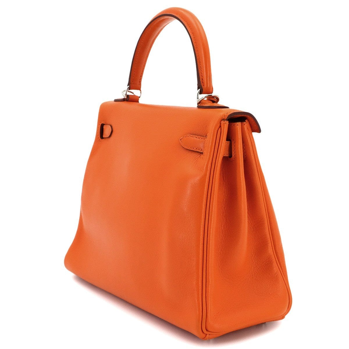 Luxury Promise Japan HERMES Kelly 25 Hand Shoulder Bag Veau Swift Orange Purse 90326064