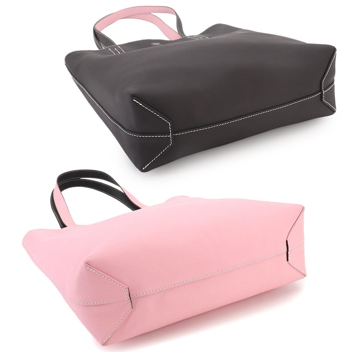 Luxury Promise Japan HERMES Neo Double Sens 35 Tote Bag Swift Rose Sakura Ebene 90329269