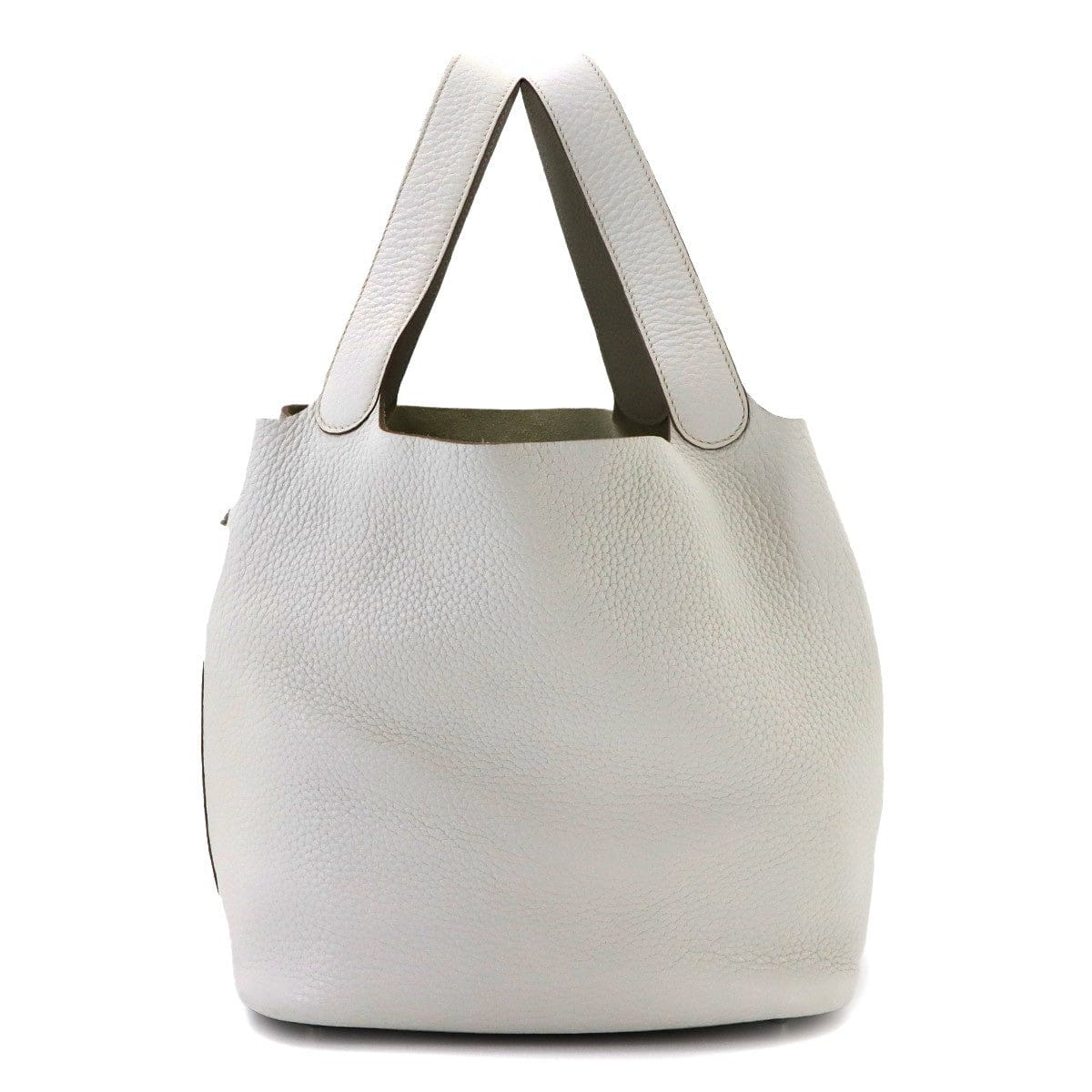 Luxury Promise Japan HERMES Picotin Lock Casaque GM Hand Bag Taurillon Clemence White 90324590