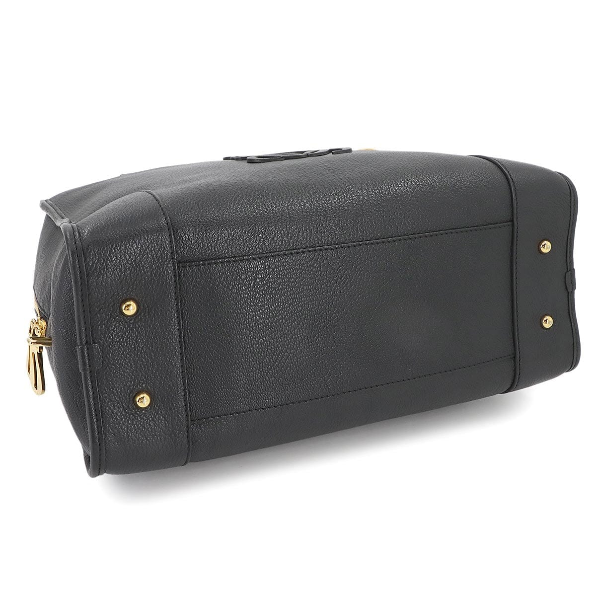 Luxury Promise Japan LOEWE Amazona 36 Hand Bag Leather Black Anagram Purse 90287656