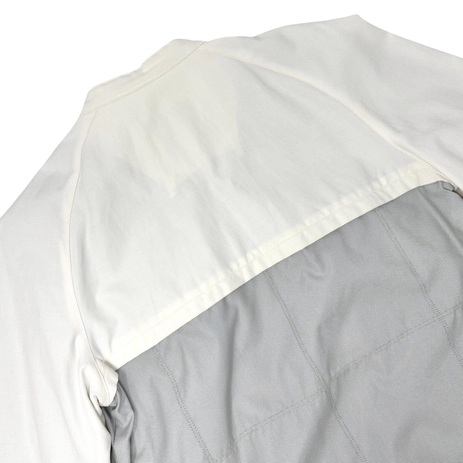 Luxury Promise Japan CHANEL Sport Vintage 01P CC Mark Logo Zipped Jacket #36 White Gray Cotton