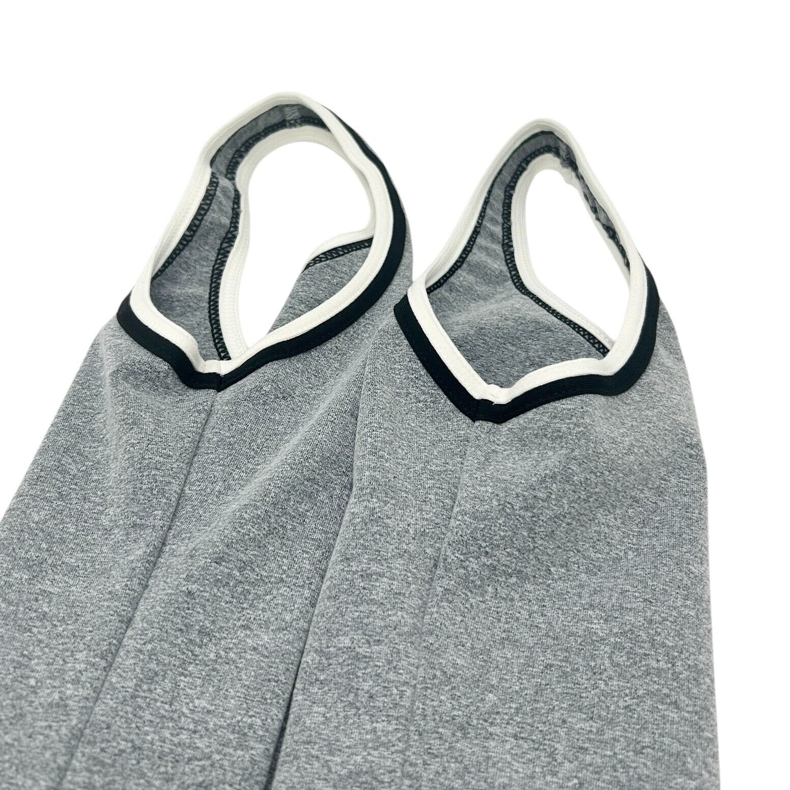 Luxury Promise Japan CHANEL Vintage 98P CC Mark Logo Tank Top #38 Camisole Gray Black Nylon