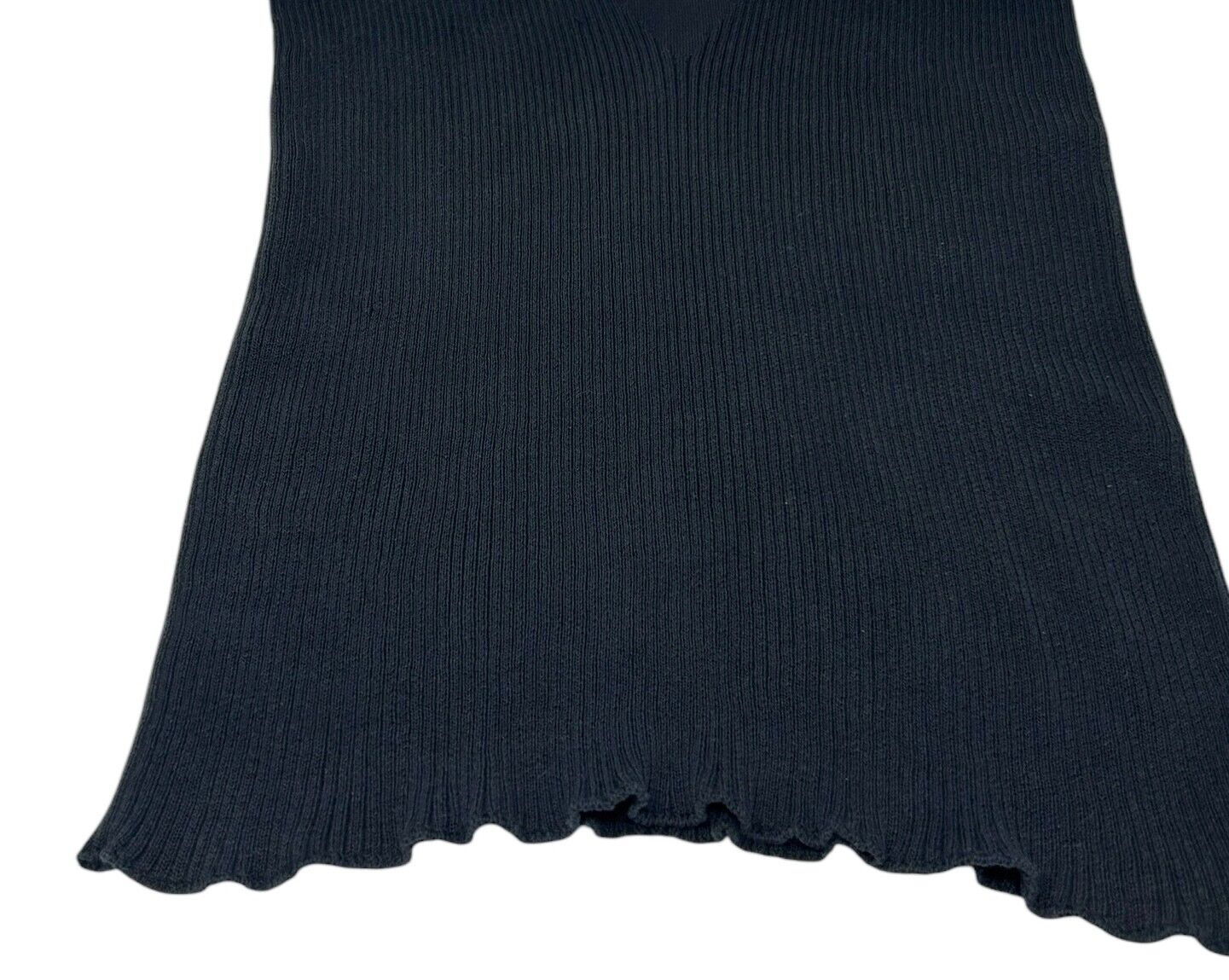 Luxury Promise Japan CHANEL Vintage P37824 CC Mark Logo See-through T-shirt Top #42 Black Cotton