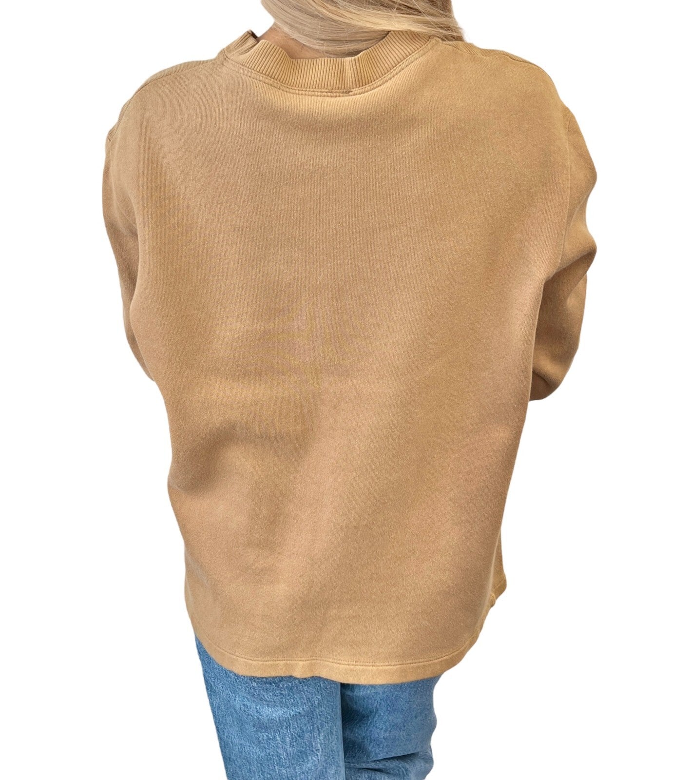 Luxury Promise Japan FENDI Vintage Big Logo Sweatshirt Top #38 Brown Cotton Velvet Long Sleeve