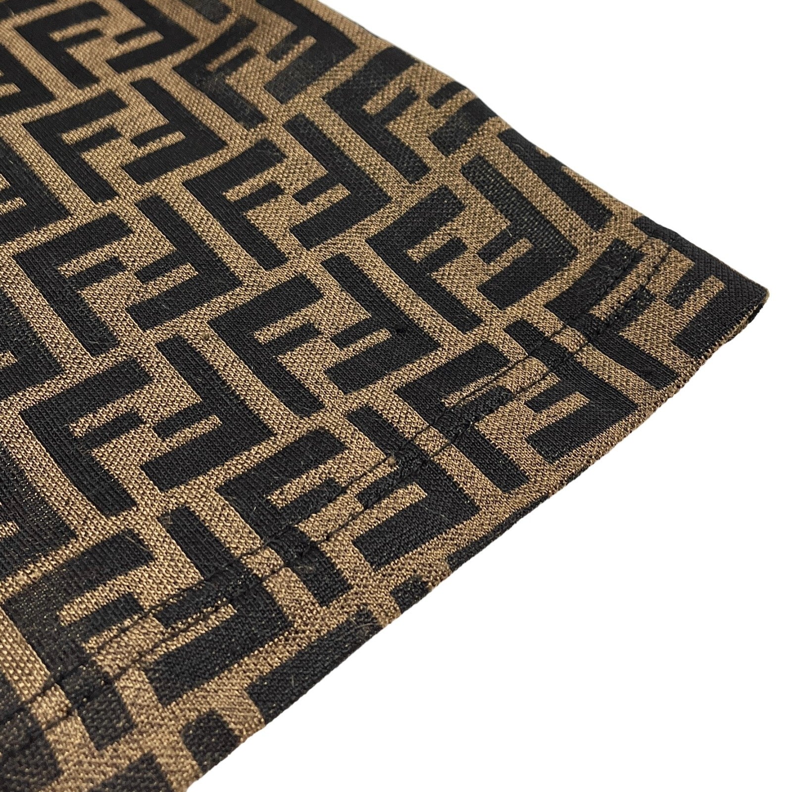 Luxury Promise Japan FENDI Vintage Zucca Monogram Logo Shirt Top #36 Button Brown Rayon Rank AB