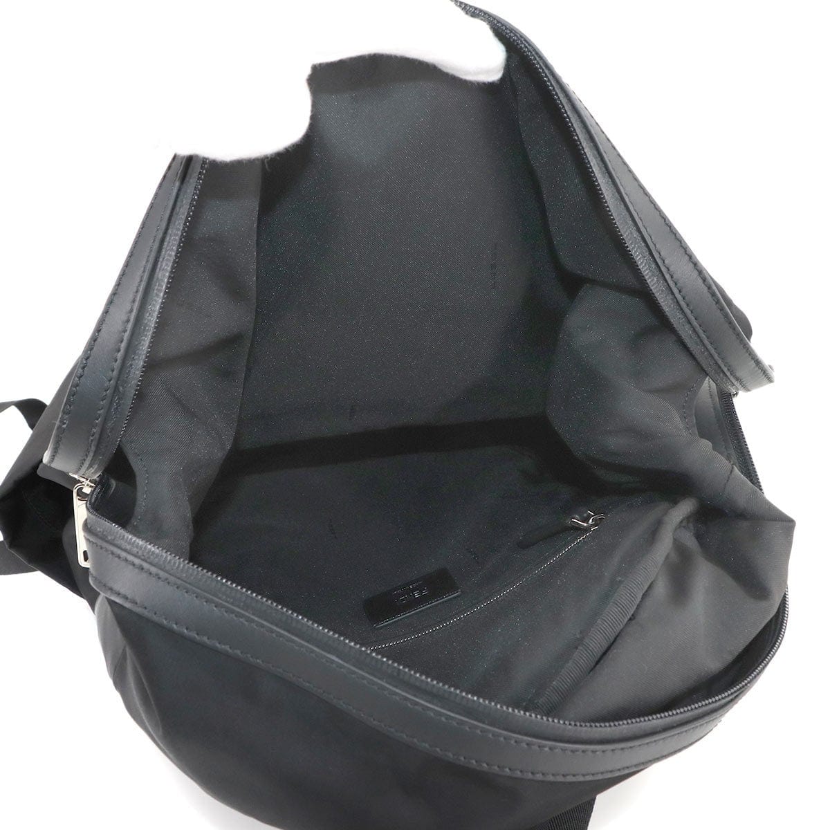 Luxury Promise Japan FENDI Logo Backpack Nylon Leather Black 7VZ035 Purse 90283239