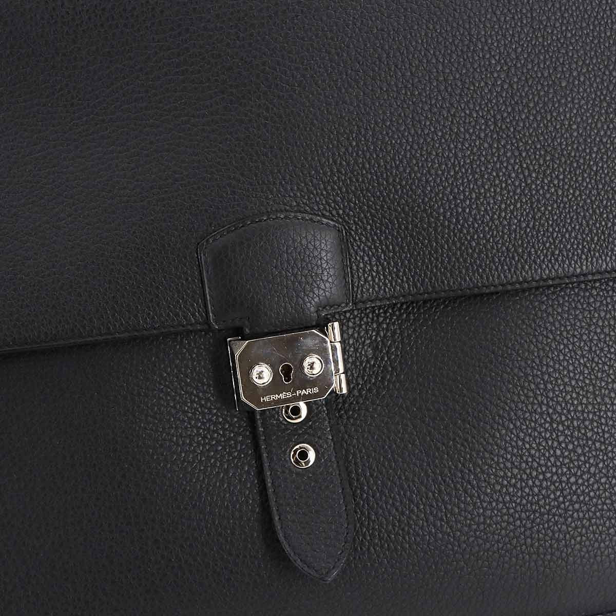 Luxury Promise Japan HERMES Sack A Depeche 41 Briefcase Business Bag Togo Black 90290810