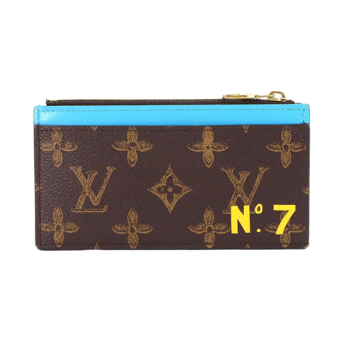 Luxury Promise Japan LOUIS VUITTON Monogram Coin Card Holder Case Brown Blue M81256 90289497