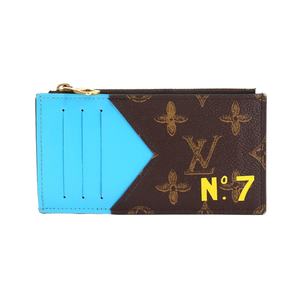Luxury Promise Japan LOUIS VUITTON Monogram Coin Card Holder Case Brown Blue M81256 90289497