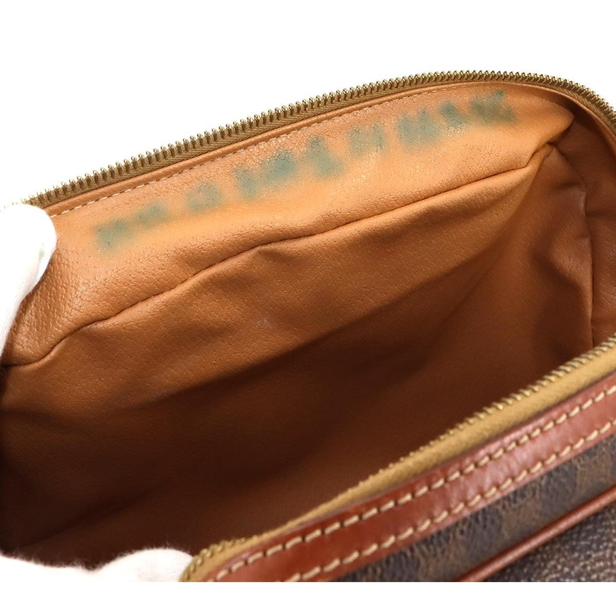 Luxury Promise Japan CELINE Macadam Hand Bag PVC Leather Brown Vintage 90289272