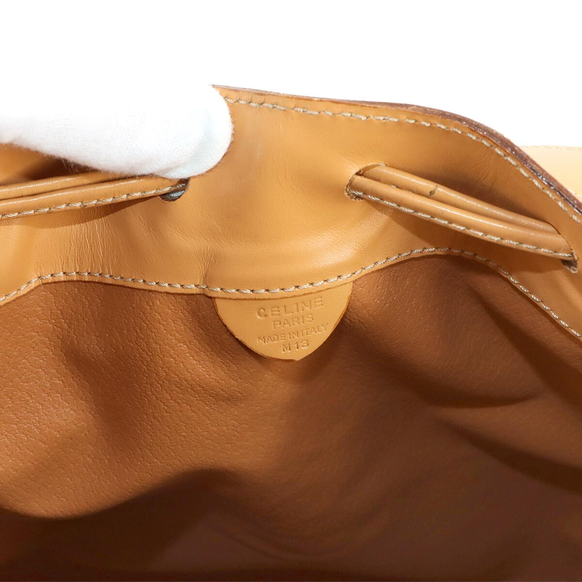 Luxury Promise Japan CELINE Macadam Shoulder Bag Leather PVC Brown Vintage Purse 90282222
