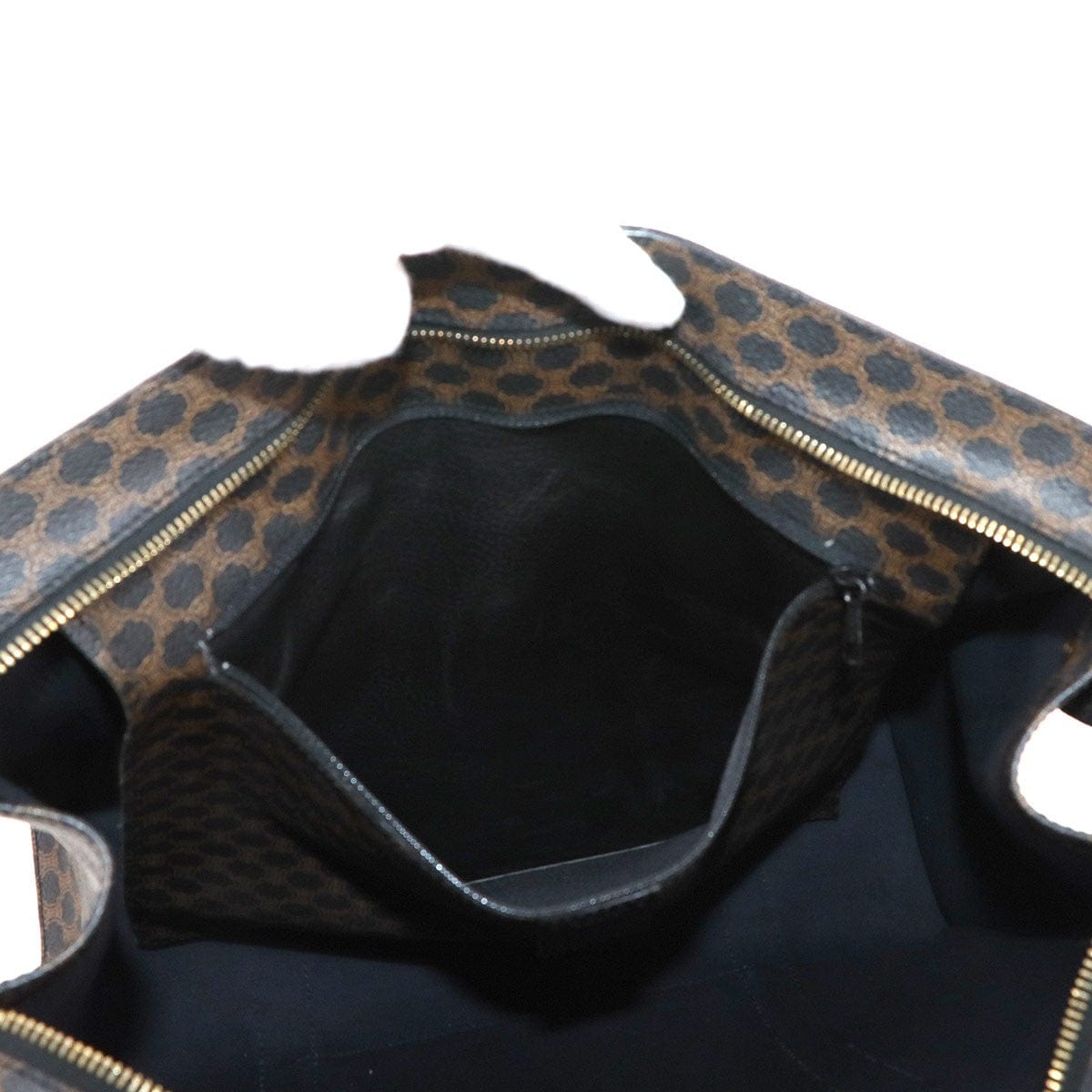 Luxury Promise Japan CELINE Macadam Tote Bag PVC Leather Black Brown Vintage Purse 90289198