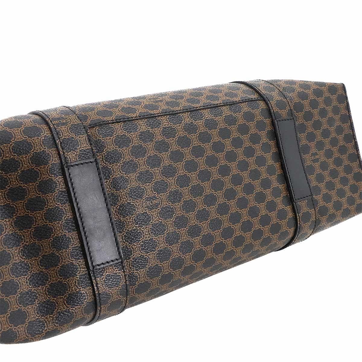 Luxury Promise Japan CELINE Macadam Tote Bag PVC Leather Black Brown Vintage Purse 90289198