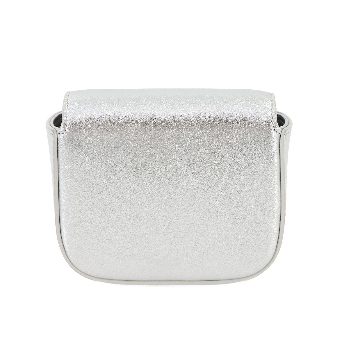 Luxury Promise Japan CELINE Triomphe Claude Mini Shoulder Bag Leather Silver 10I513DPV 90285235
