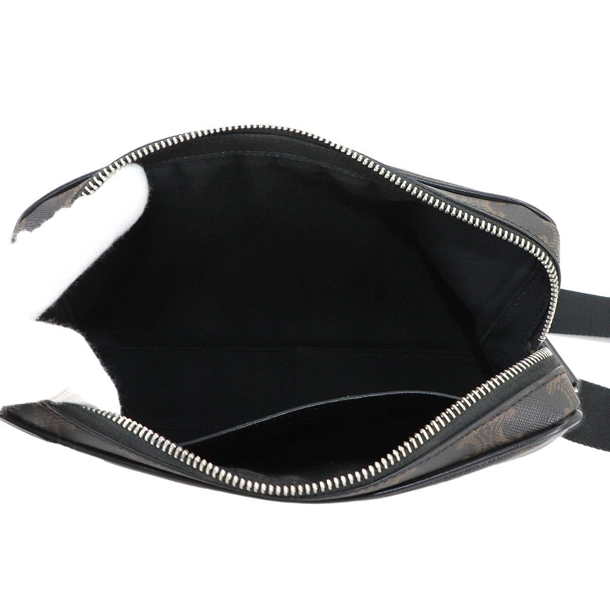 Luxury Promise Japan CELINE Triomphe Medium Messenger Shoulder Bag PVC Leather Black Brown 90292665