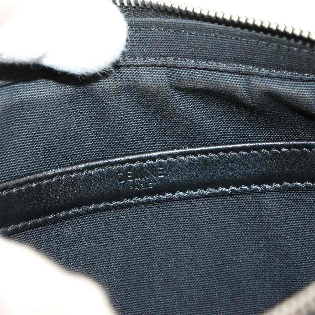 Luxury Promise Japan CELINE Triomphe Medium Messenger Shoulder Bag PVC Leather Black Brown 90292665