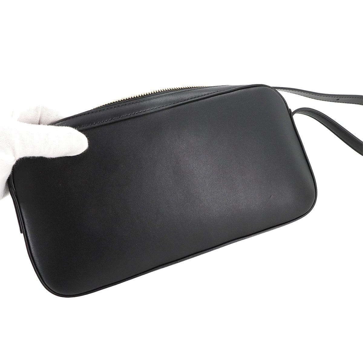 Luxury Promise Japan CELINE Triomphe Shoulder Bag Leather Black 199183 Purse 90286956