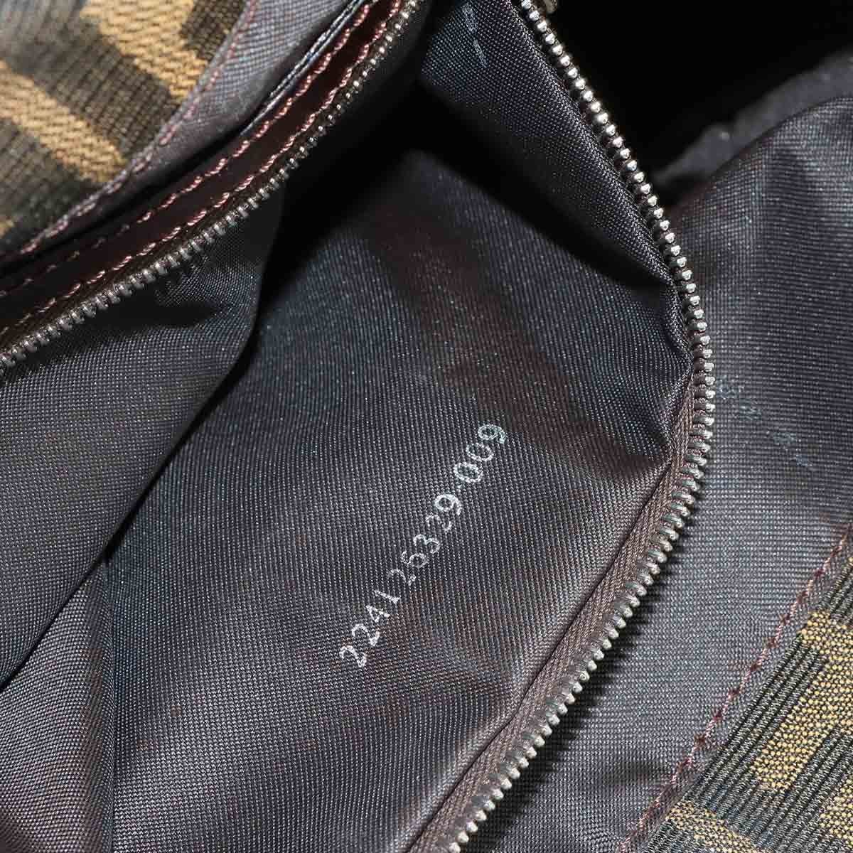 Luxury Promise Japan FENDI Zucca Hand Bag Canvas Leather Brown Vintage Purse 90278585