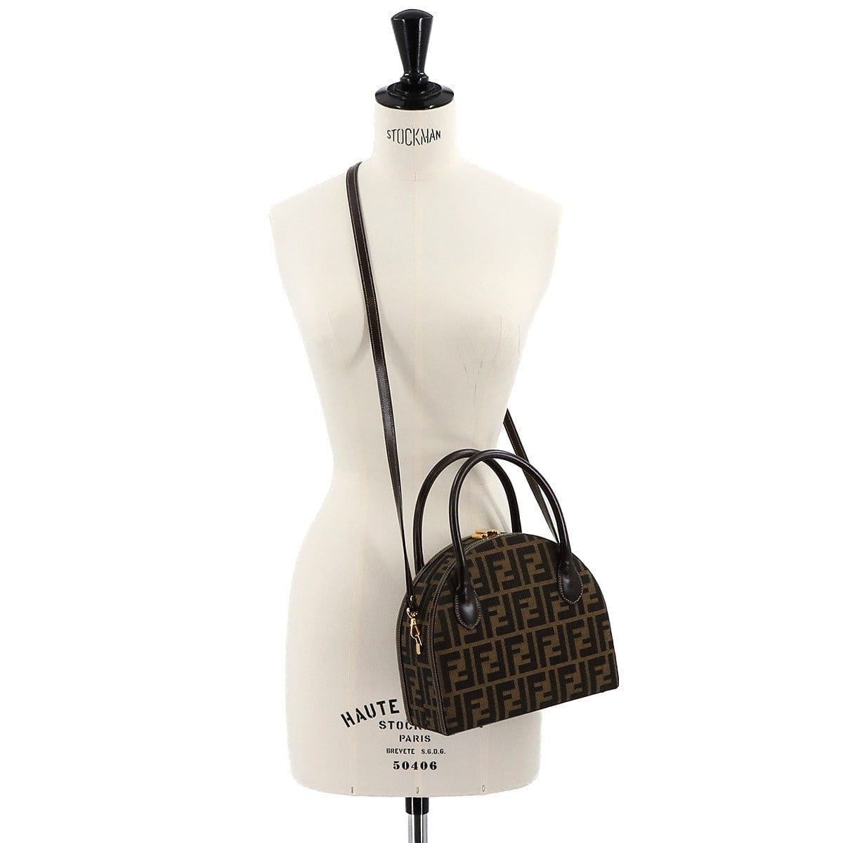 Luxury Promise Japan FENDI Zucca Hand Shoulder Bag Canvas Leather Brown Black Vintage 90287639