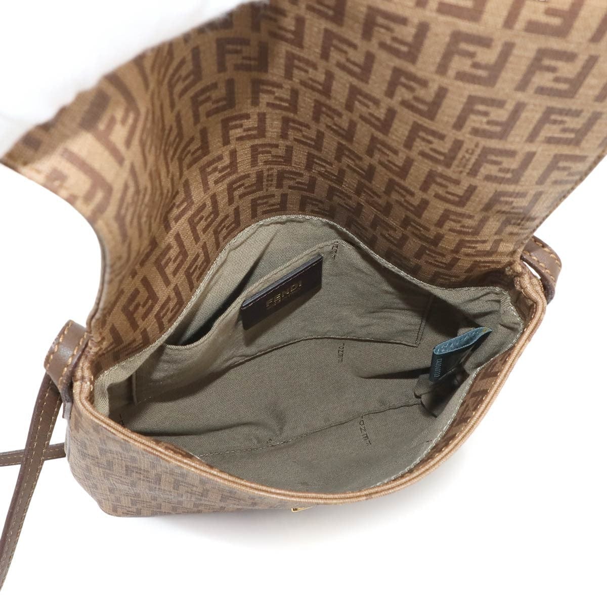 Luxury Promise Japan FENDI Zucchino Shoulder Bag PVC Leather Brown 8BT075 90285401