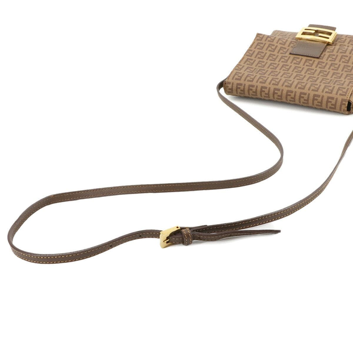 Luxury Promise Japan FENDI Zucchino Shoulder Bag PVC Leather Brown 8BT075 90285401