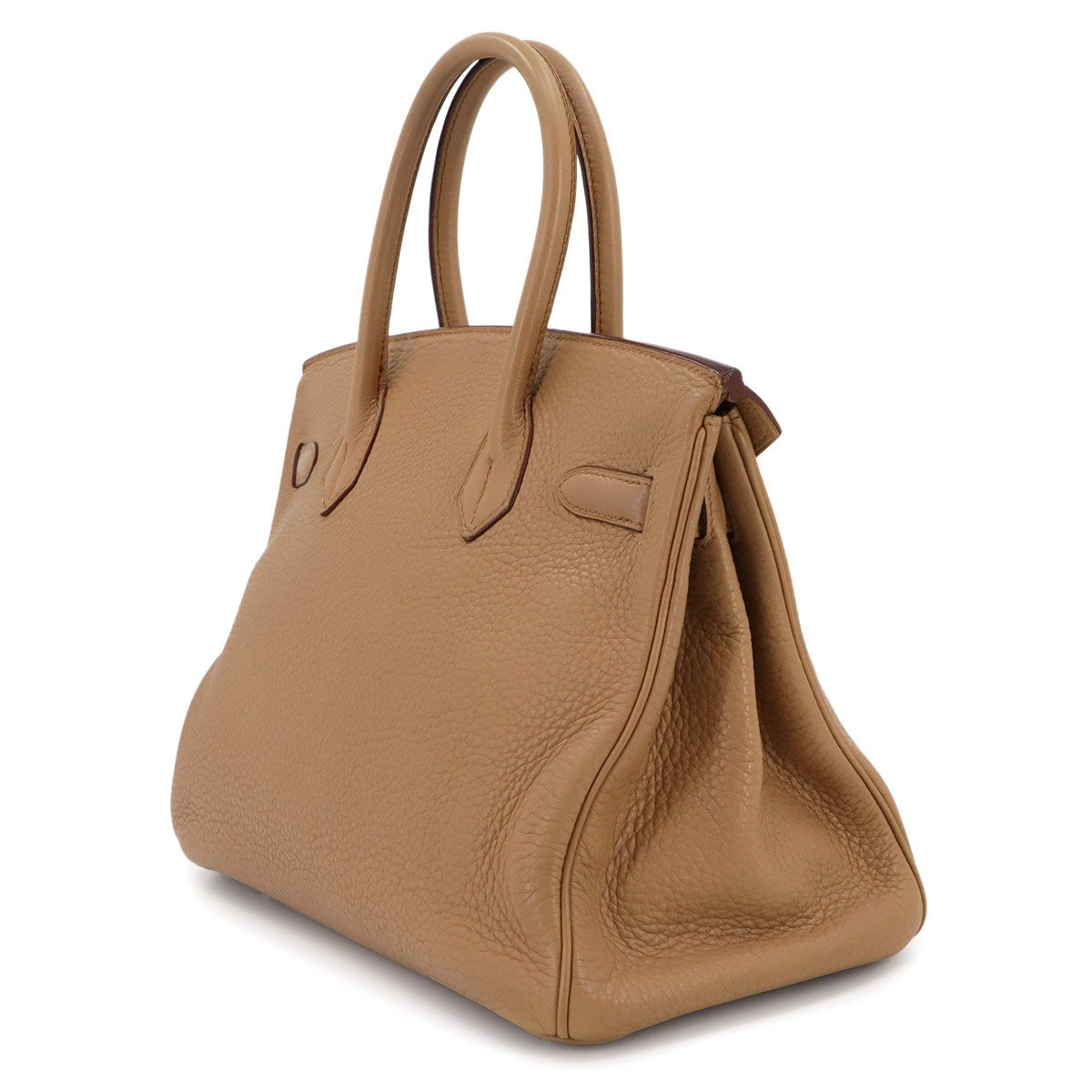 Luxury Promise Japan HERMES Birkin 30 Taurillon Clemence Tabac camel Hand Bag Beige 90301175